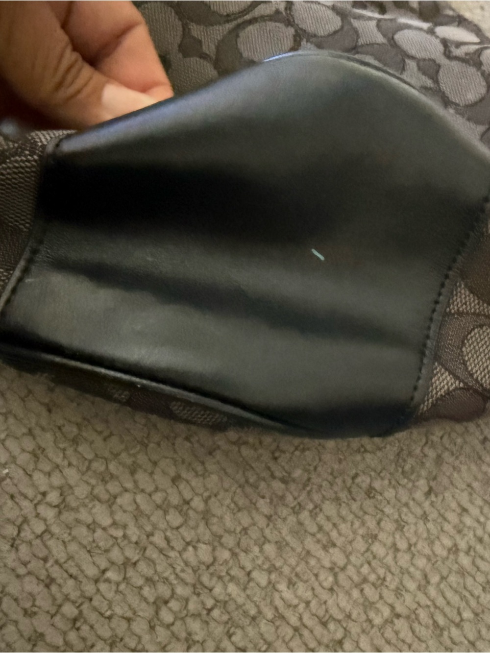 Authentic Coach Signature Canvas Crescent Shoulder Bag in Black - Picture 8 of 12